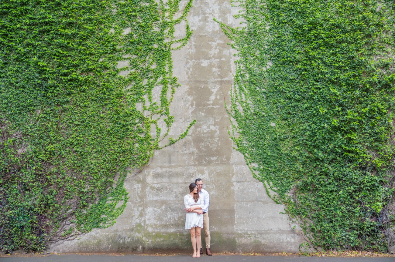 Couple at the ivy wall